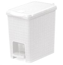 Lixeira Juta com Pedal em Plástico Branco 6L - Nitron