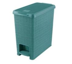 Lixeira Juta Retangular com Pedal em Plastico Verde 12L - Nitron