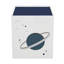 Lixeira Kit Higiene MDF com Tampa Quarto Bebê Astronauta