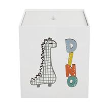 Lixeira Kit Higiene MDF com Tampa Quarto Bebê Dinossauro