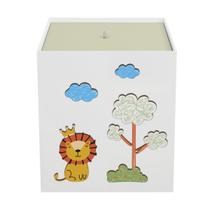 Lixeira Kit Higiene MDF com Tampa Quarto Bebê Leão Lion