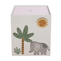 Lixeira Kit Higiene MDF com Tampa Quarto Bebê Safari Savana