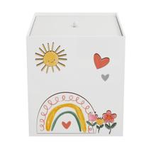 Lixeira Kit Higiene MDF com Tampa Quarto Bebê Sunshine Arco Íris