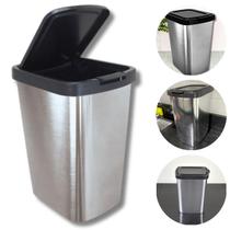 Lixeira Lixinho 9 Litros Plástico Abertura Botão Click Automático Retangular Pia Banheiro Cozinha Lavabo