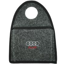 Lixeira Lixinho Automotiva Carro Carpete Logo Bordado Audi para Câmbio Grafite