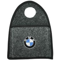 Lixeira Lixinho Automotiva Carro Carpete Logo Bordado BMW para Câmbio Grafite