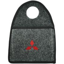 Lixeira Lixinho Automotiva Carro Carpete Logo Bordado Mitsubishi para Câmbio Grafite Lixeira Lixinho Automotiva Carro Carpete Logo Bordado Mitsubishi para Câmbio Grafite