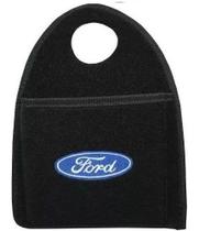Lixeira Lixinho Carpete Ford Logo Bordado Preta
