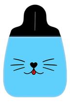 Lixeira Lixinho Carro Lingua Gato Fofo Azul