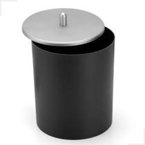 Lixeira Lixinho Cesto de Lixo Banheiro Lavabo Escritório Luxo Pia Cozinha 5 Litros Preto/Prata Arthi Lixeira Lixinho Cesto de Lixo Banheiro Lavabo Escritório Luxo Pia Cozinha 5 Litros Preto/Prata Arthi