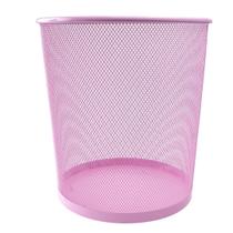 Lixeira Lixo De Metal Para Escritório Pequena Rosa 10l