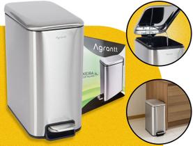 Lixeira Lixo Nuvia 5 Litros Sistema Soft Close Inox Agrantt Casa Lavabo Banheiro