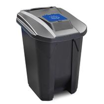Lixeira Lixo Reciclável 120Lts C/ Tampa Click Quiosque Preta - Arqplast
