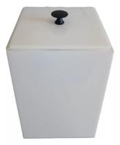 Lixeira Luxo Branca com Puxador Preto para Cozinha Lavabo Balcao