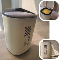 Lixeira Luxuosa 10L com Tampa de Pressão Ideal para Casa, Banheiro e Escritório