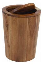 Lixeira Madeira Multiuso 10 L Basculante 30x23cm - Marrom