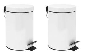 Lixeira Metalica 3L Branca Lixeira Metalica 3L Branca