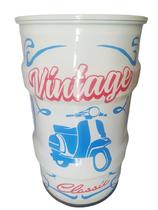 Lixeira metalica tambor lambreta vintage tonel 50lt decorativa
