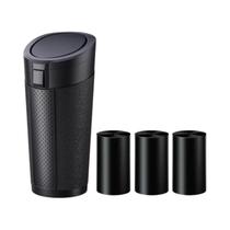 Lixeira Mini À Prova De Vazamentos Com Tampa Para Porta-Copos E Porta Lateral, Inclui 2 Sacos De Lixeira Mini À Prova De Vazamentos Com Tampa Para Porta-Copos E Porta Lateral, Inclui 2 Sacos De