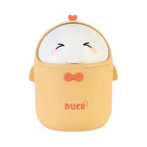 Lixeira Mini De Mesa Em Estilo Cartoon Com Tampa, Lixeira Pequena E Portátil Para Quarto,