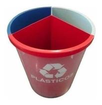 Lixeira Mix 25 Litros Coleta Seletiva Com 3 Divisões