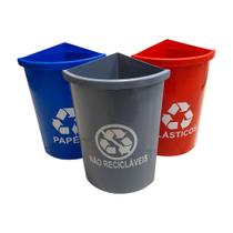 Lixeira Mix para Coleta Seletiva 03 Divisões 26 Litros JSN Lixeira Mix para Coleta Seletiva 03 Divisões 26 Litros JSN