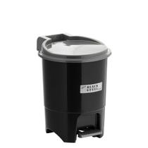 Lixeira Moderna Black Steel - P Cozinha Plástico Reforçado 6,5L