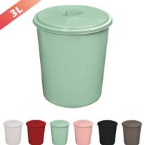 Lixeira Multiuso 3L Com Tampa Colorida Usual Utilidades