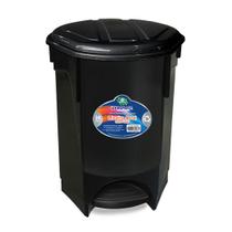 Lixeira Multiuso Oval Com Pedal e Tampa 30 litros Preta