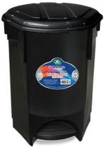 Lixeira Multiuso Oval Com Pedal E Tampa 30 Litros Preta