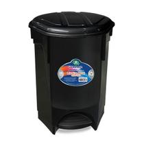 Lixeira Multiuso Oval Com Pedal E Tampa 30 Litros Preta