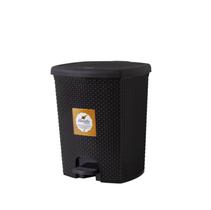 Lixeira Naturalle Rattan com Pedal em Plástico Tabaco 7,5L - Rischioto