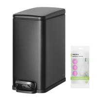 Lixeira Nunsino Small 10L em aço inoxidável com 15 sacos pretos