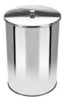 Lixeira Office Redonda Com Tampa Em Aço Inox 5 Litros
