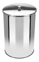 Lixeira Office Redonda Com Tampa Em Aço Inox 5 Litros