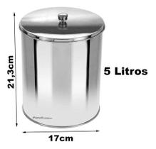 Lixeira Office Redonda Com Tampa Em Aço Inox 5l - Or1