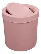 Lixeira Ou Cesto Redondo Tampa Basculante 6L Rose