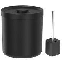 Lixeira para Banheiro 6L e Escova Sanitária Preta - Ou Lixeira para Banheiro 6L e Escova Sanitária Preta - Ou