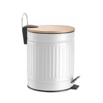 Lixeira Para Banheiro Cozinha Cesto Removível 5l Inox Branco MEK