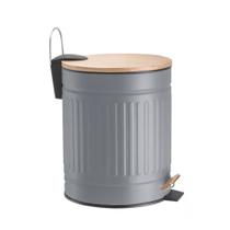 Lixeira Para Banheiro Cozinha Cesto Removível 5l Inox Cinza MEK Lixeira Para Banheiro Cozinha Cesto Removível 5l Inox Cinza MEK