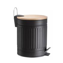 Lixeira Para Banheiro Cozinha Cesto Removível 5l Inox Preto MEK