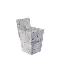 Lixeira Para Banheiro De Plástico Com Tampa - Stolf Mármore Branco