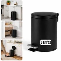 Lixeira para Banheiro Escritório 5L em Inox Preto Branco com Pedal Compacta, Resistente e Fácil de Limpar Lixeira para Banheiro Escritório 5L em Inox Preto Branco com Pedal Compacta, Resistente e Fácil de Limpar