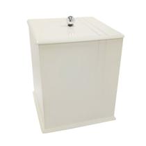 Lixeira para Banheiro Mdf Quadrada C/ Frisos 6 Litros Biscuit