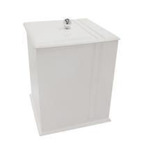 Lixeira para Banheiro Mdf Quadrada C/ Frisos 6 Litros Branca