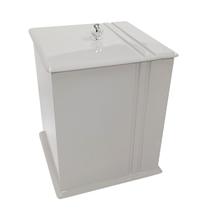 Lixeira para Banheiro Mdf Quadrada C/ Frisos 6 Litros Cinza