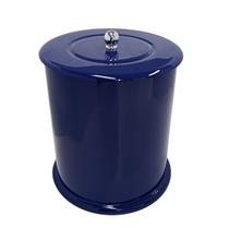 Lixeira para Banheiro MDF Redonda 6 Litros Azul Escuro