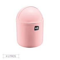 Lixeira Para Banheiro Premium C Tampa 4 Litros Rosa UZ