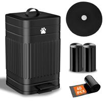 Lixeira para cocô de cachorro Kopuncare 5L com tampa e 40 sacos de lixo pretos Lixeira para cocô de cachorro Kopuncare 5L com tampa e 40 sacos de lixo pretos