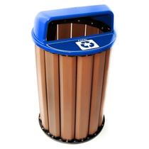 Lixeira para Coleta Seletiva 90L Diversas Cores Madeira Plastica Ecologica Cor:Azul